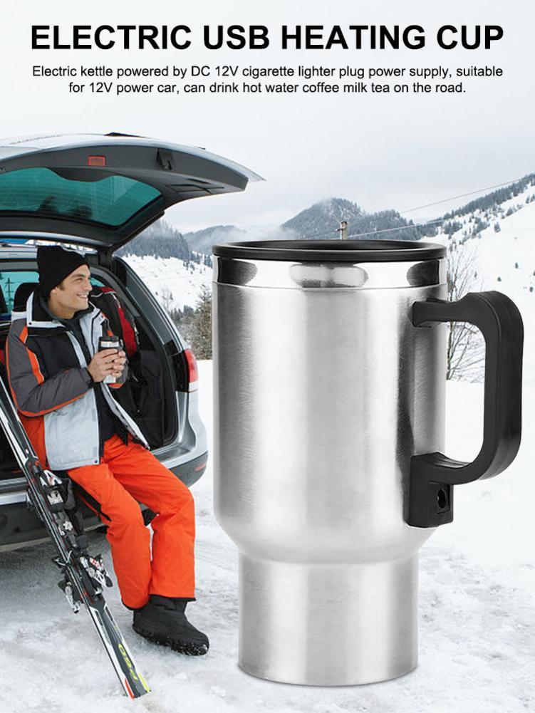 Stainless Steel Electric Car Travel Kettle Mug