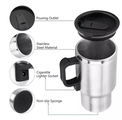 Stainless Steel Electric Car Travel Kettle Mug