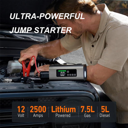 Jump Starter with Air Compressor and 150PSI Tire Inflator